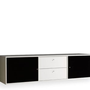 Hammel Mistral AV reol - Anthracit korpus 2 Silver stoflåge 2 Anthracit skuffe